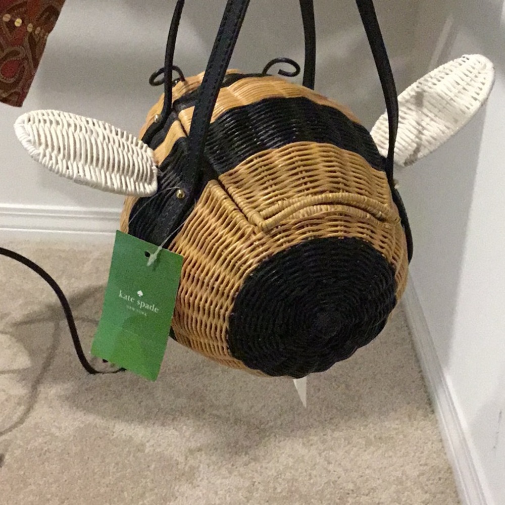 Kate Spade New York Bee Novelty Wicker Bag, new with tags - Picture 4 of 7